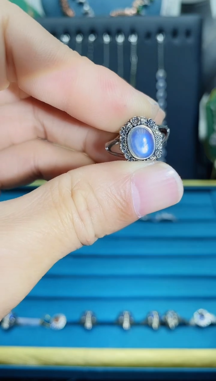 【闪购商品】月光石戒指银S925镶嵌21211