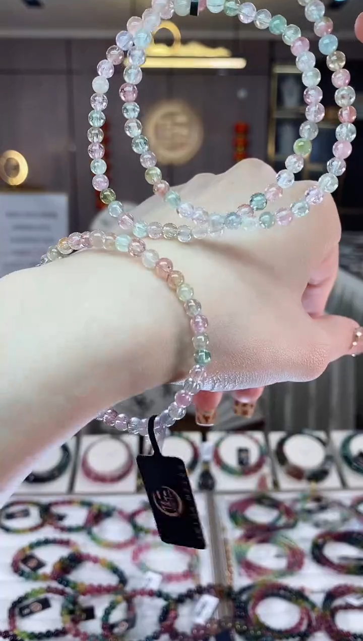 【闪购商品】碧玺单圈手串5mm+未镶嵌一物一证dan多样性发货一条