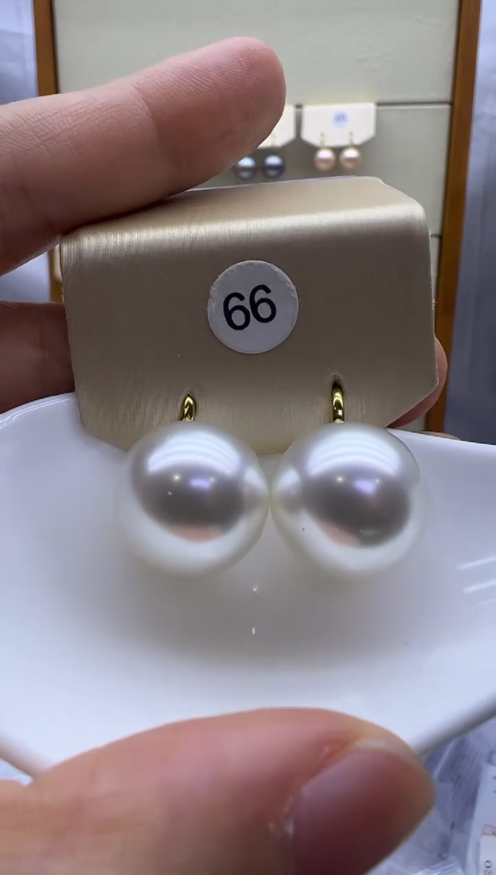 18K金镶嵌耳饰淡水珍珠66