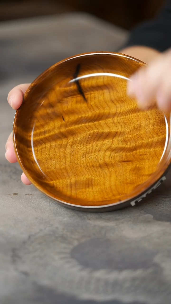金丝楠604号阴沉满花手工大漆坚果盘16cm