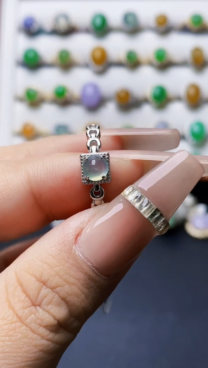 银S925镶嵌戒指翡翠4441