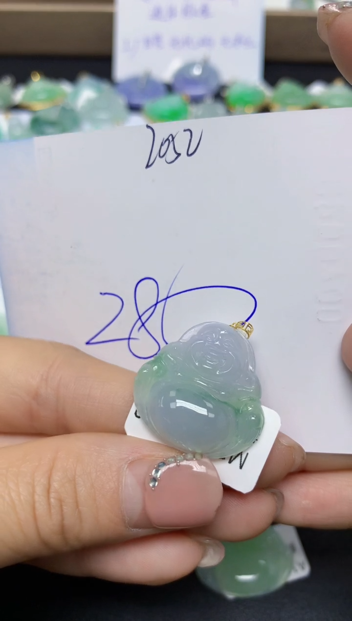 【闪购商品】翡翠挂件18K金镶嵌 天然翡翠A货