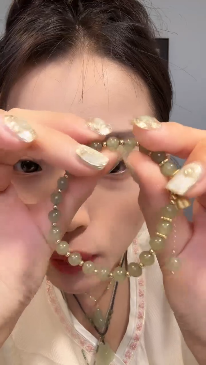 【闪购商品】和田玉未镶嵌套链和田玉莲花如意手串