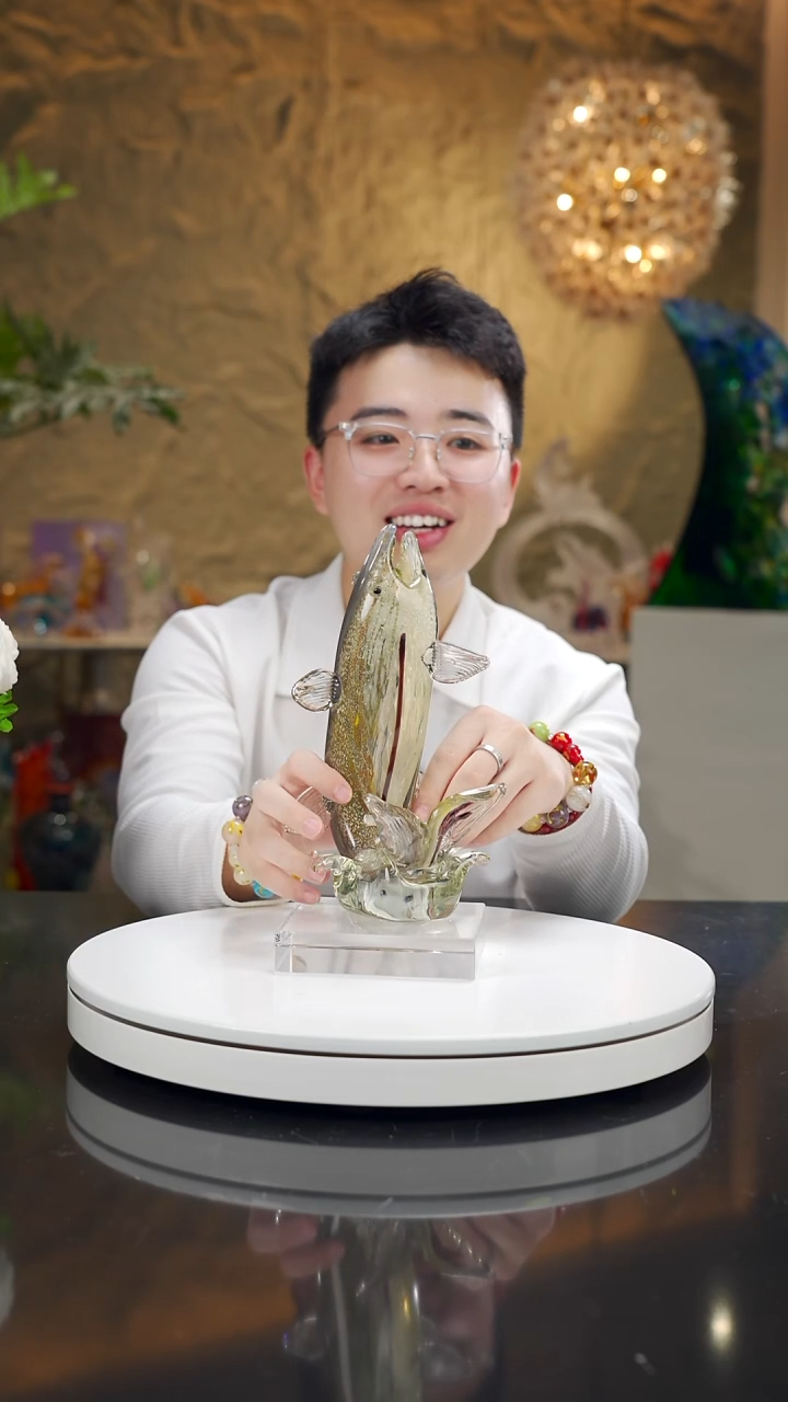 琉璃手工艺品福利气泡款鱼摆件