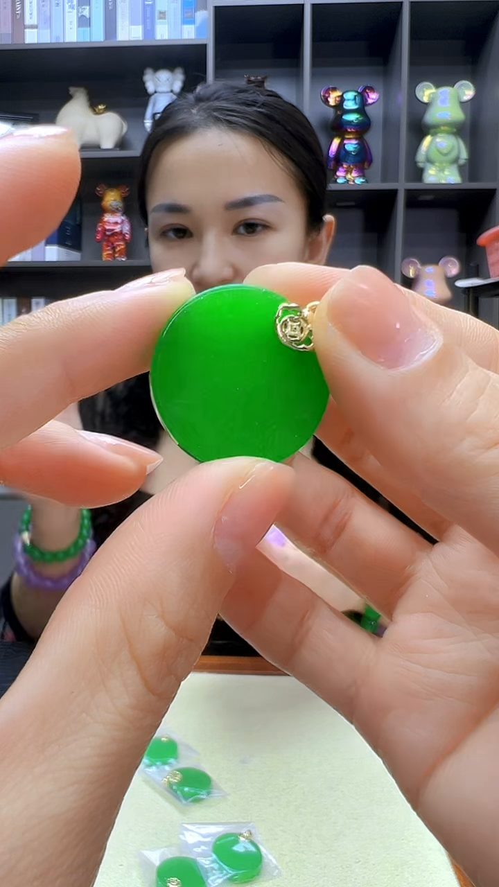 翡翠14K金镶嵌颈饰丹丹diy劲饰