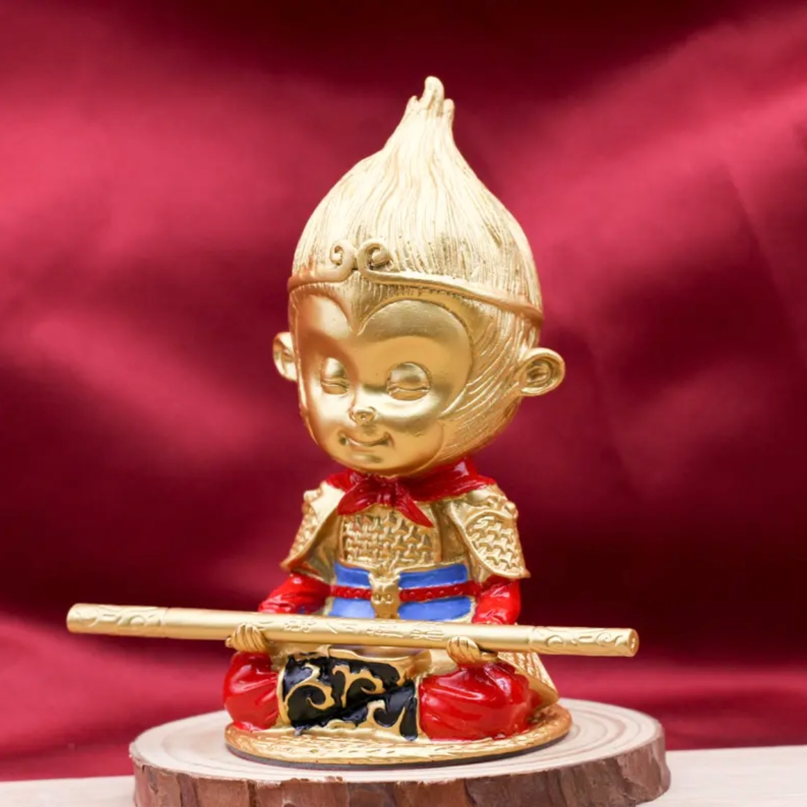 全黄铜孙悟空摆件齐天大圣斗战圣佛车载摆件静思悟空客厅玄关摆件