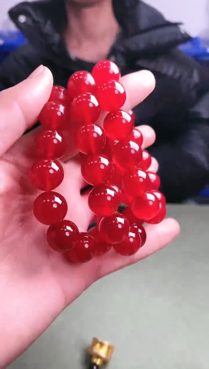 【闪购商品】玛瑙/玉髓手链未镶嵌鸽血红卡14