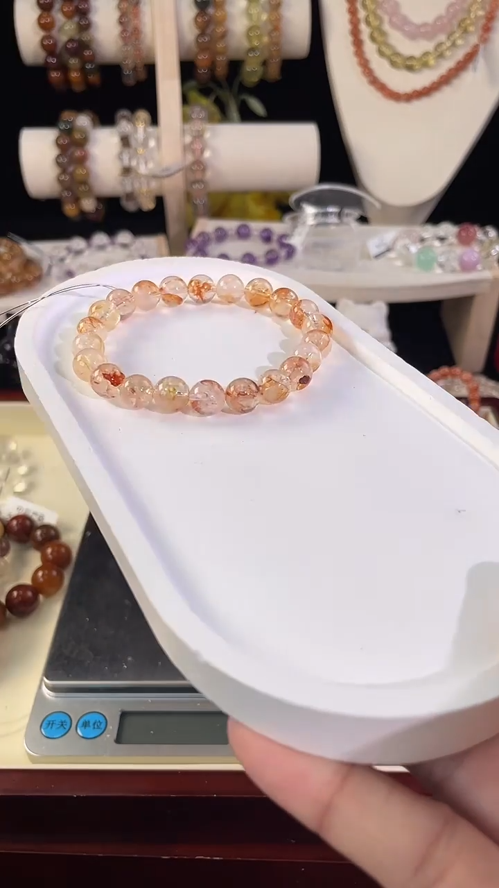 未镶嵌手串水晶胶花8MM+