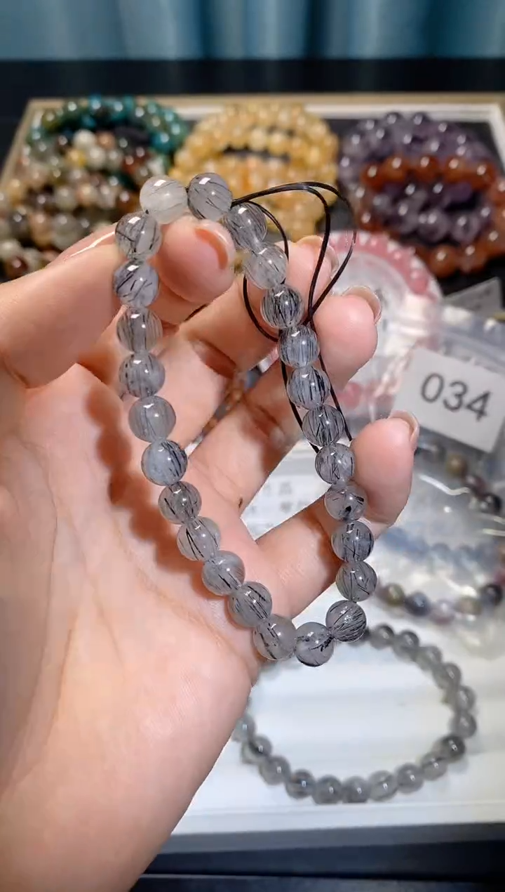 【闪购商品】水晶手串未镶嵌黑发晶076