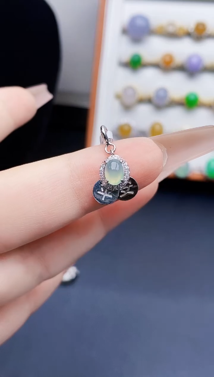 银S925镶嵌戒指翡翠3085