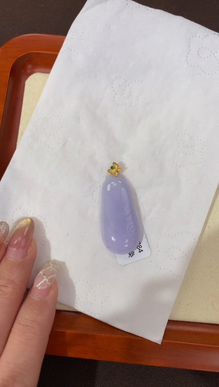 【闪购商品】翡翠颈饰18K金镶嵌天然缅甸a货翡翠