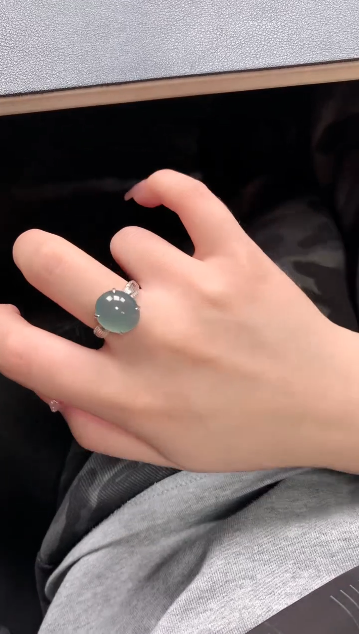【闪购商品】翡翠戒指银S925镶嵌8751235