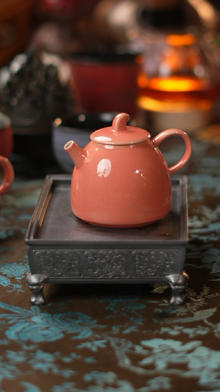 【闪购商品】桃粉泡茶壶秦权茶壶