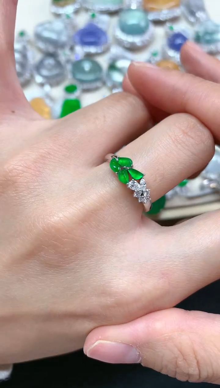 【闪购商品】翡翠戒指18K金镶嵌Q52|9800