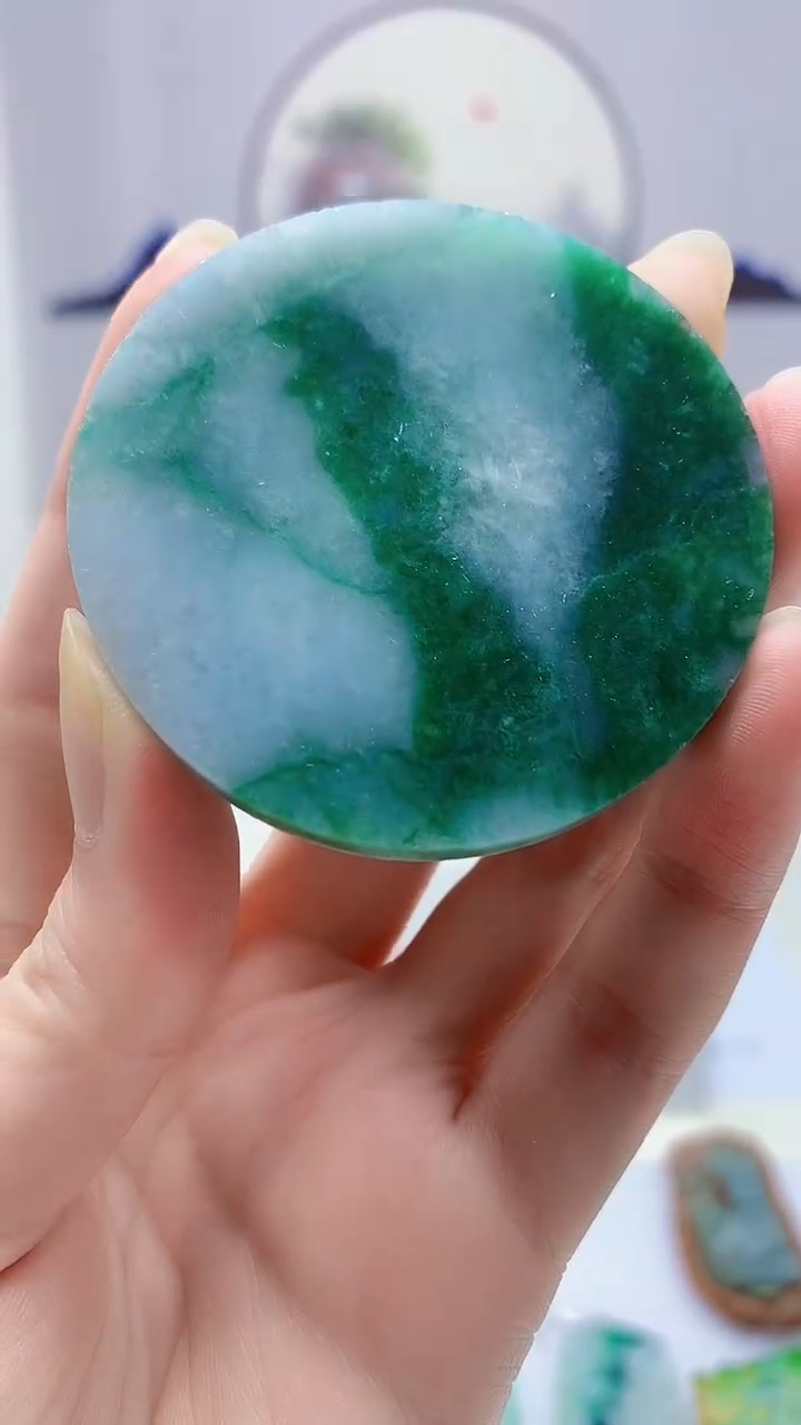 【闪购商品】定制翡翠未镶嵌4688zm-毛货挂件191无事牌