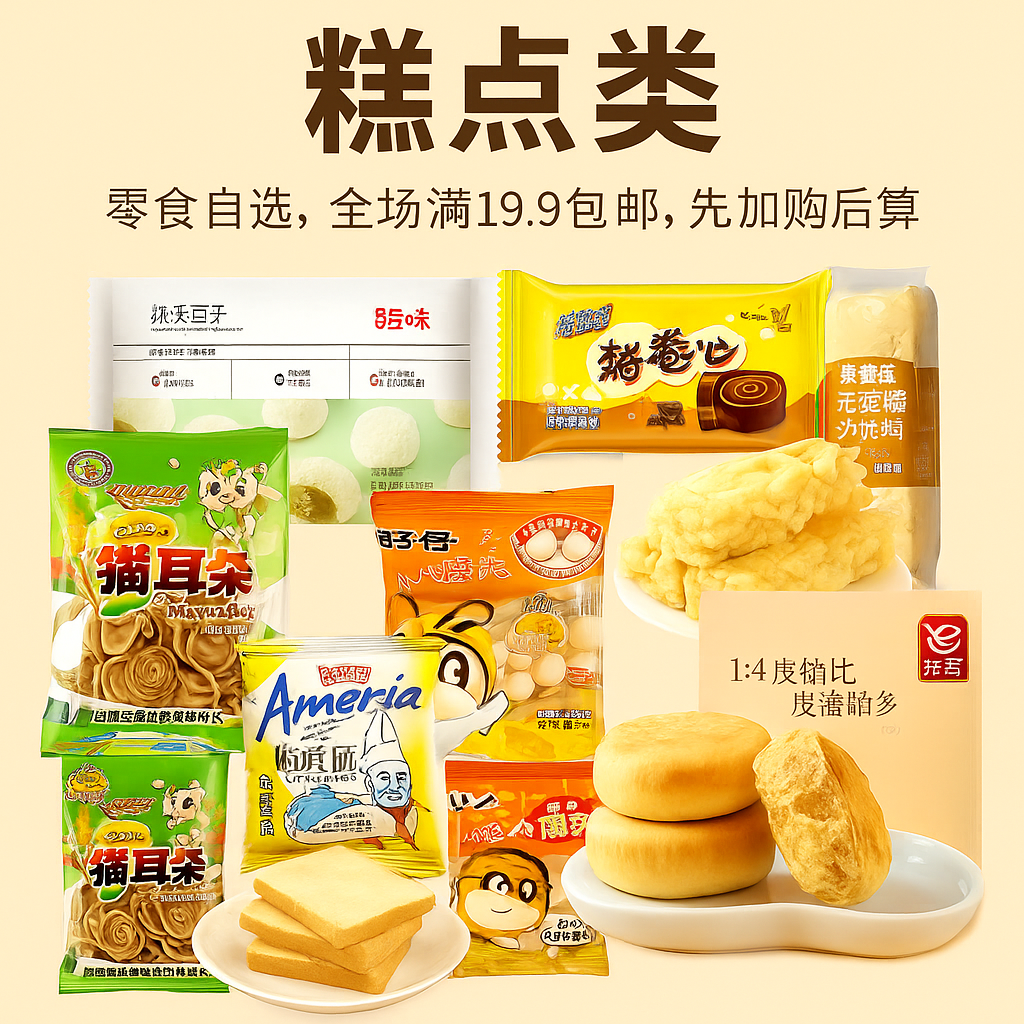 糕点一糕点-小乖熊零食自选全场满19.9包邮