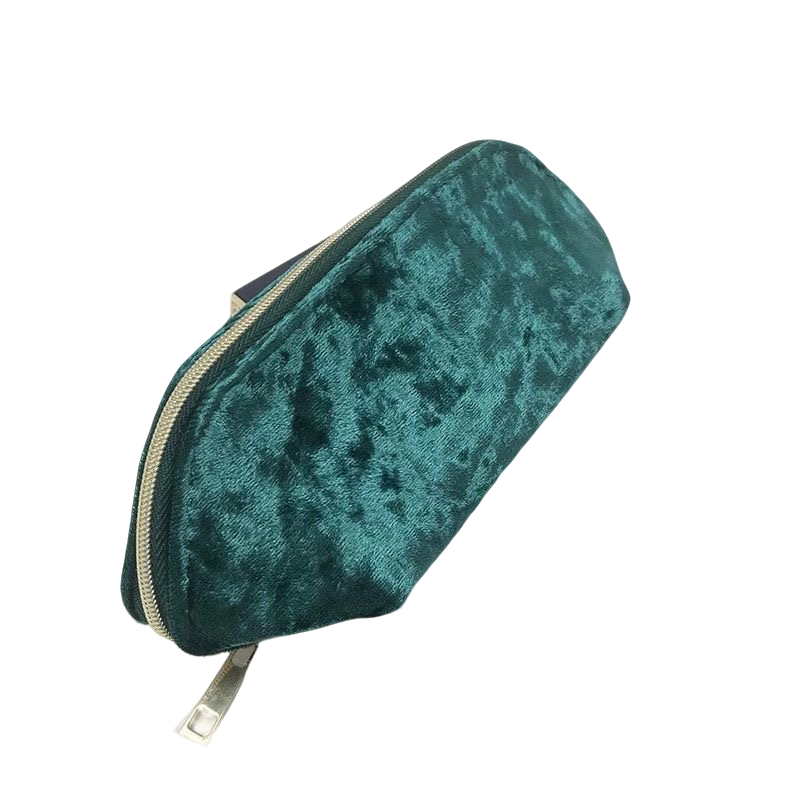 HR【K429】正品化妆包复古绿色金丝绒收纳包高档晚晏手拿包立体网红