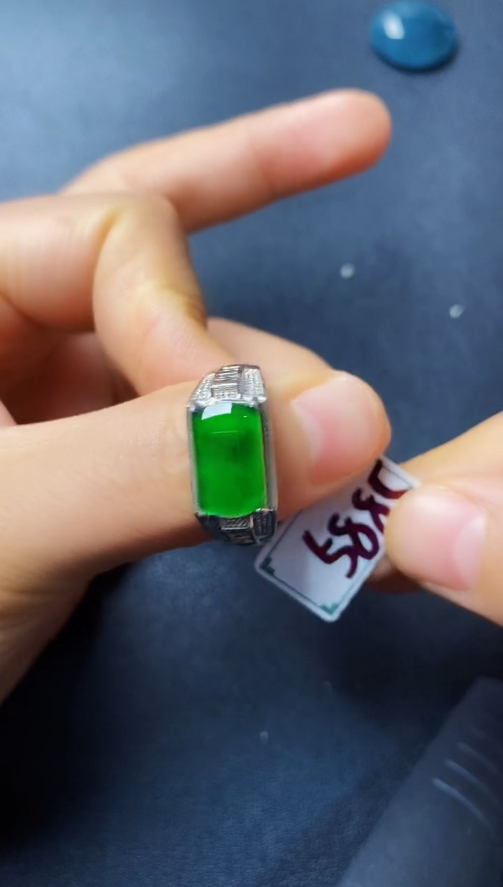 银S925镶嵌戒指翡翠22222