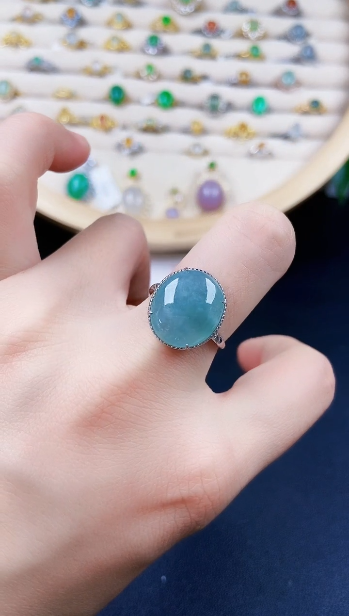 【闪购商品】翡翠戒指银S925镶嵌42452555