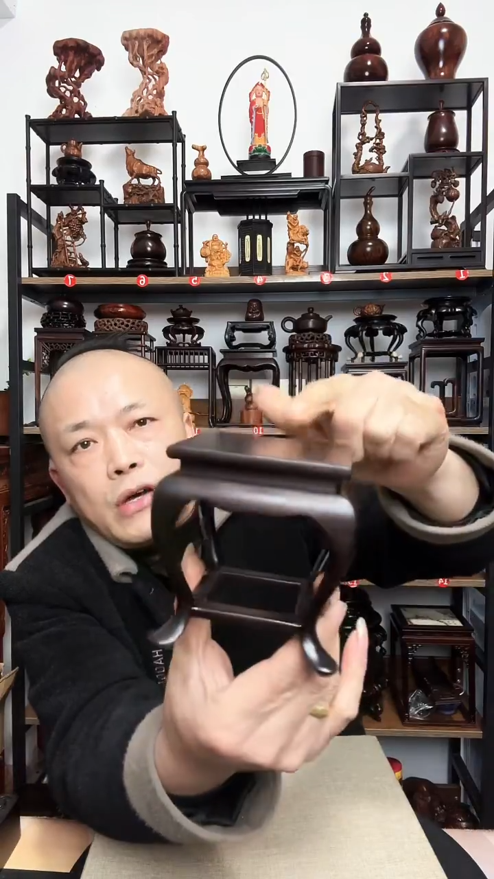 紫砂底座木9正方10.5高