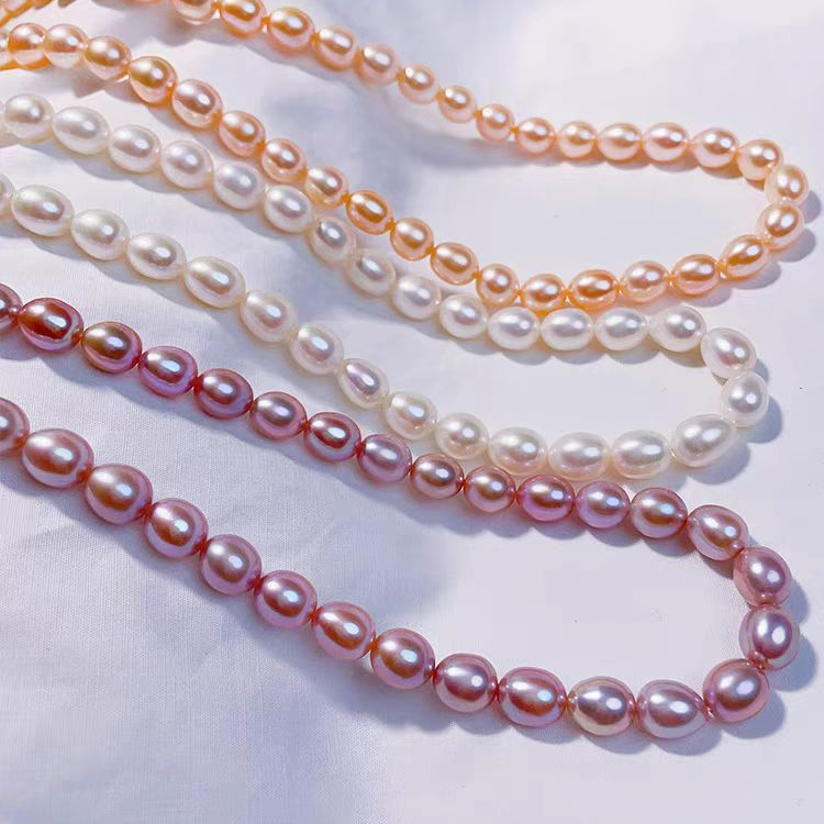 链子925银 夏季渐变气质百搭项链串珠毛衣链颈链时尚彩色紫色