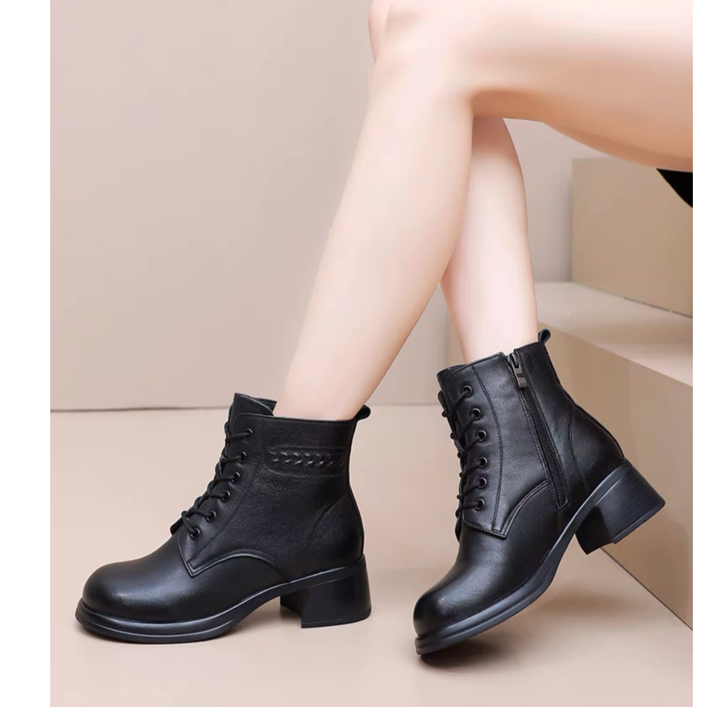 【老戴福利】厚底真皮时尚百搭马丁靴1117-1