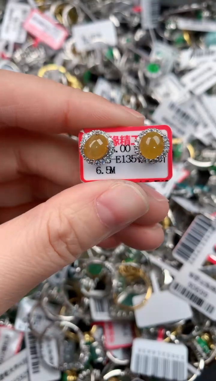 银S925镶嵌戒指翡翠444---4