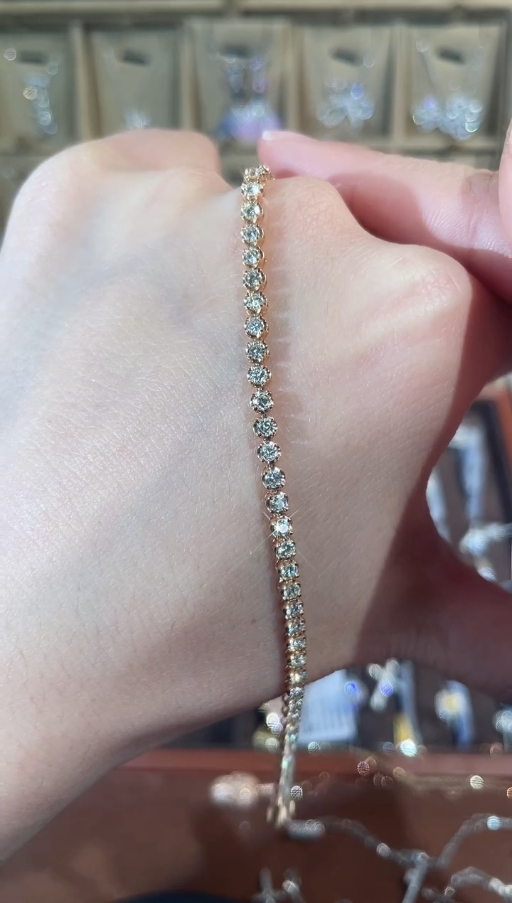 【闪购商品】钻石手链18K金镶嵌【月下高定】3克拉手链