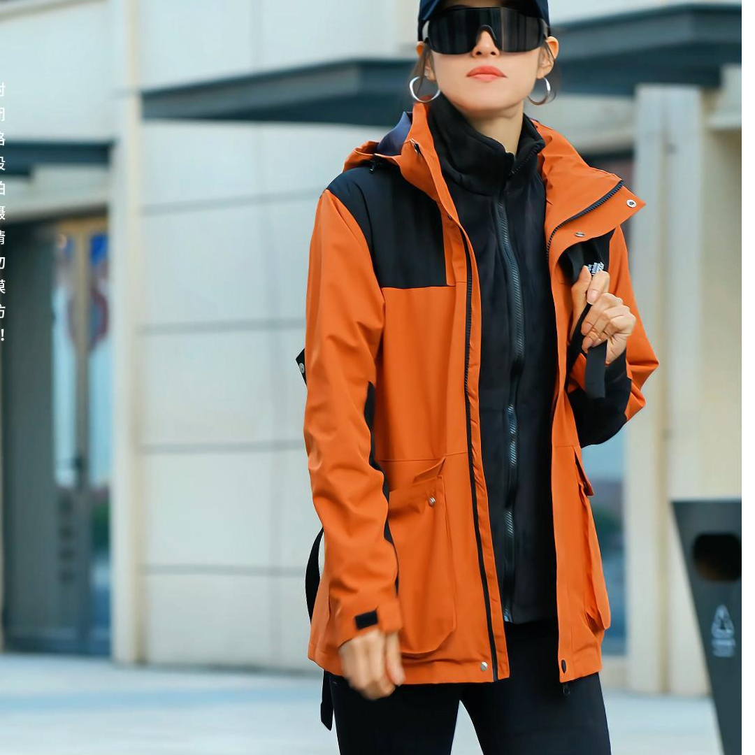 【穿越狼】1868户外升级可拆卸三合一两件套登山服男女加绒情侣服