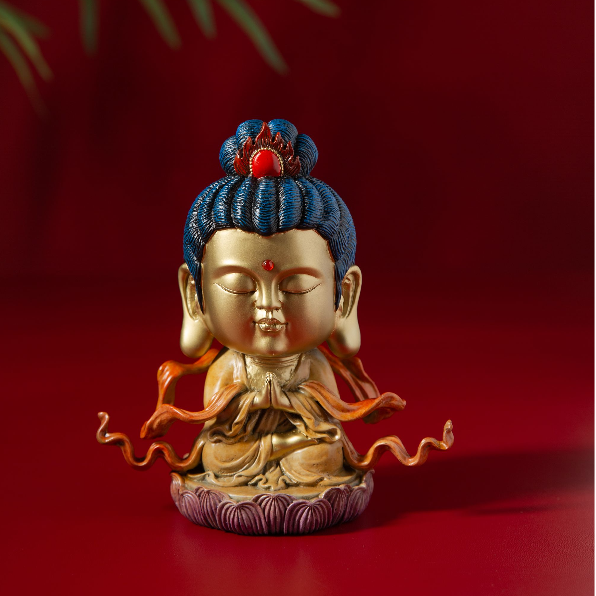 如来佛像释迦摩尼铜像摆件汽车内饰车载装饰品办公室桌面工艺品