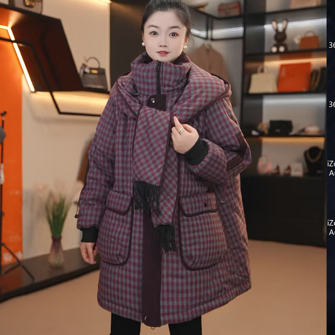 常规袖冬季加厚宽松型韩版潮流可拆卸帽棉服外套女装 369