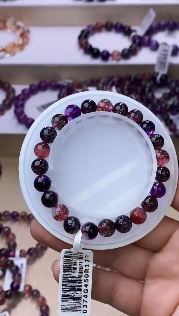 【闪购商品】水晶手链未镶嵌黑加仑超七8m+