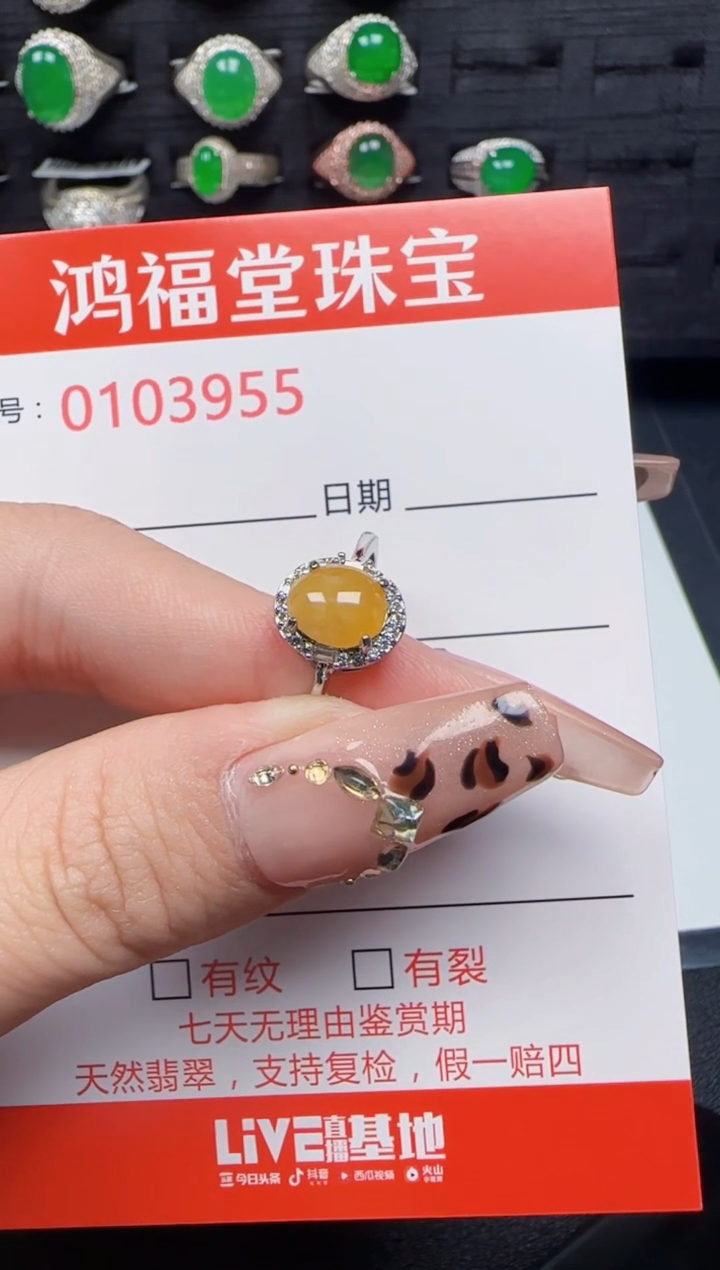 【闪购商品】翡翠戒指银S925镶嵌3955
