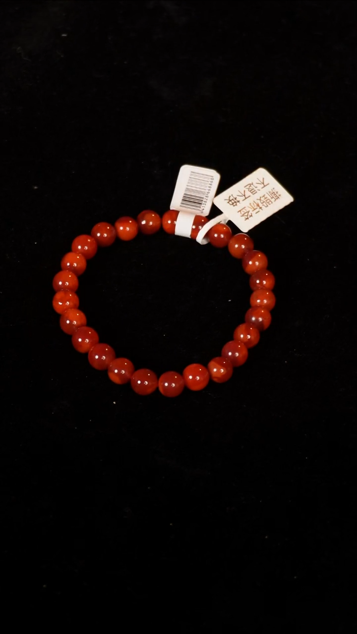 未镶嵌手串南红玛瑙双色圆珠单圈7.5M