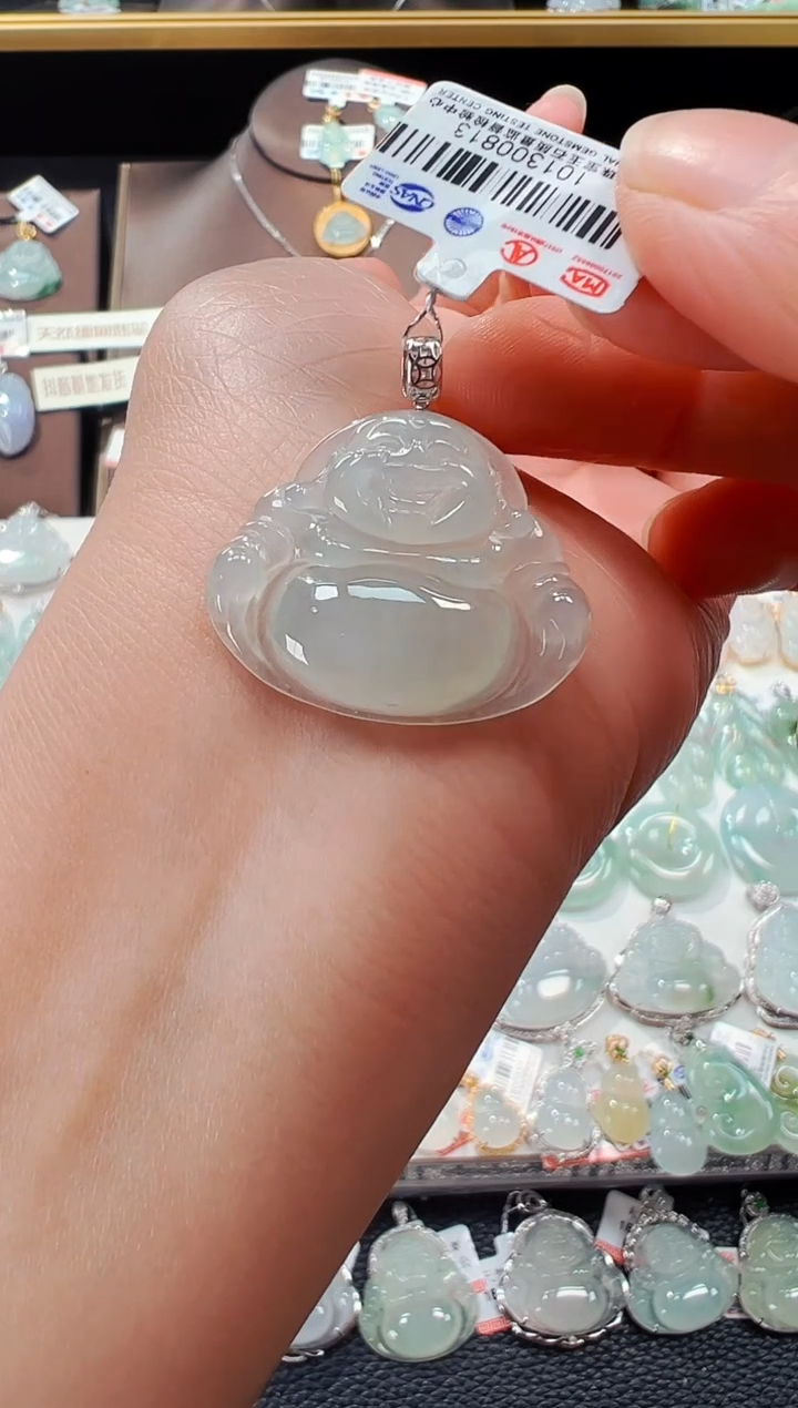 【闪购商品】翡翠吊坠(不含链)18K金镶嵌佛公吊坠813