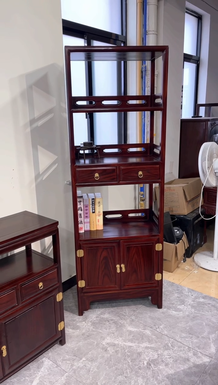 黑酸枝木类成套家具书架
