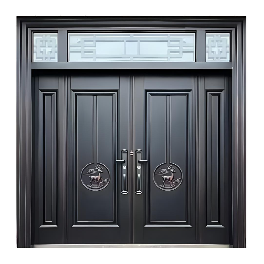 锌合金别墅大门四开门农村自建房入户门农村大门庭院门