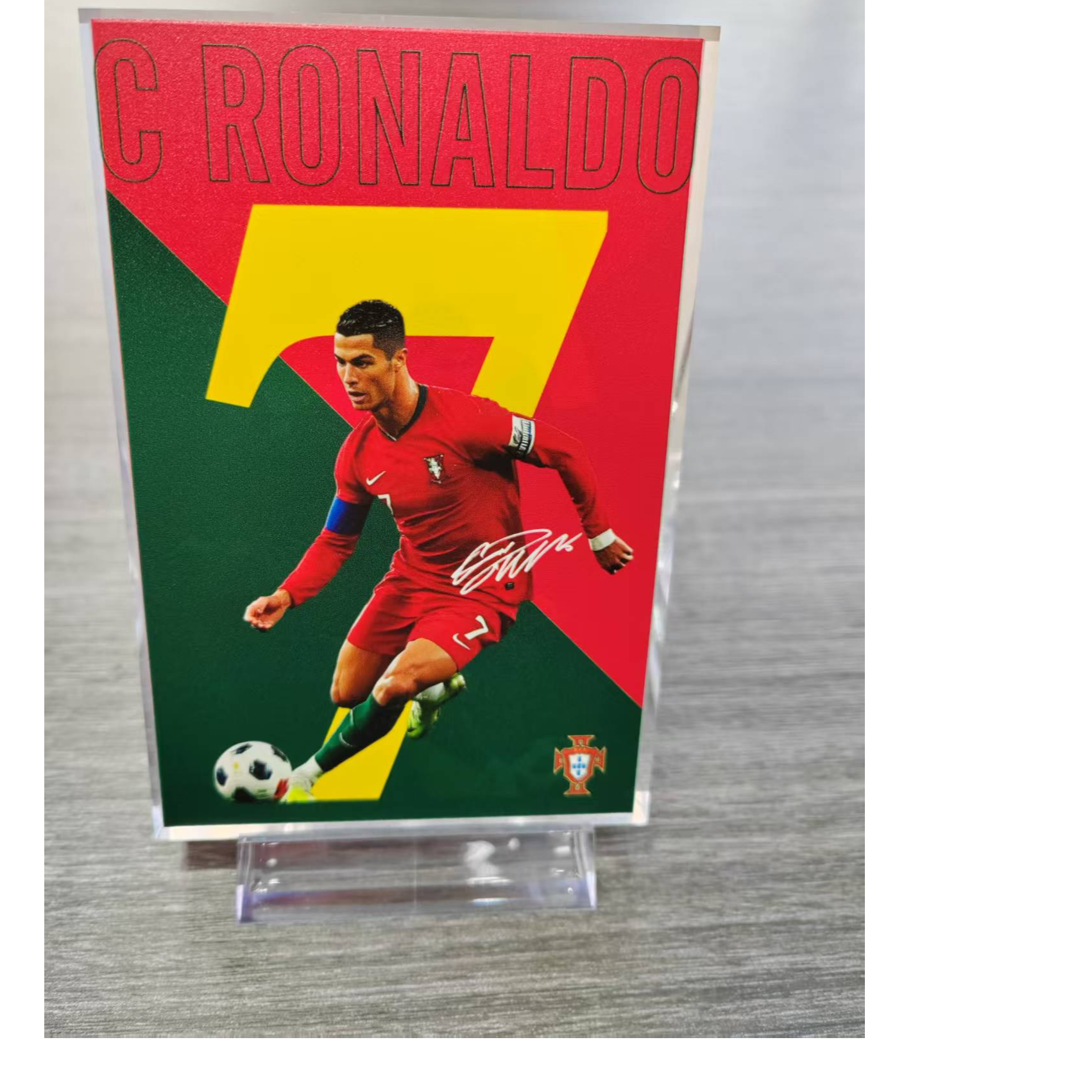 葡萄牙国家队C罗亚克力砖桌面摆件