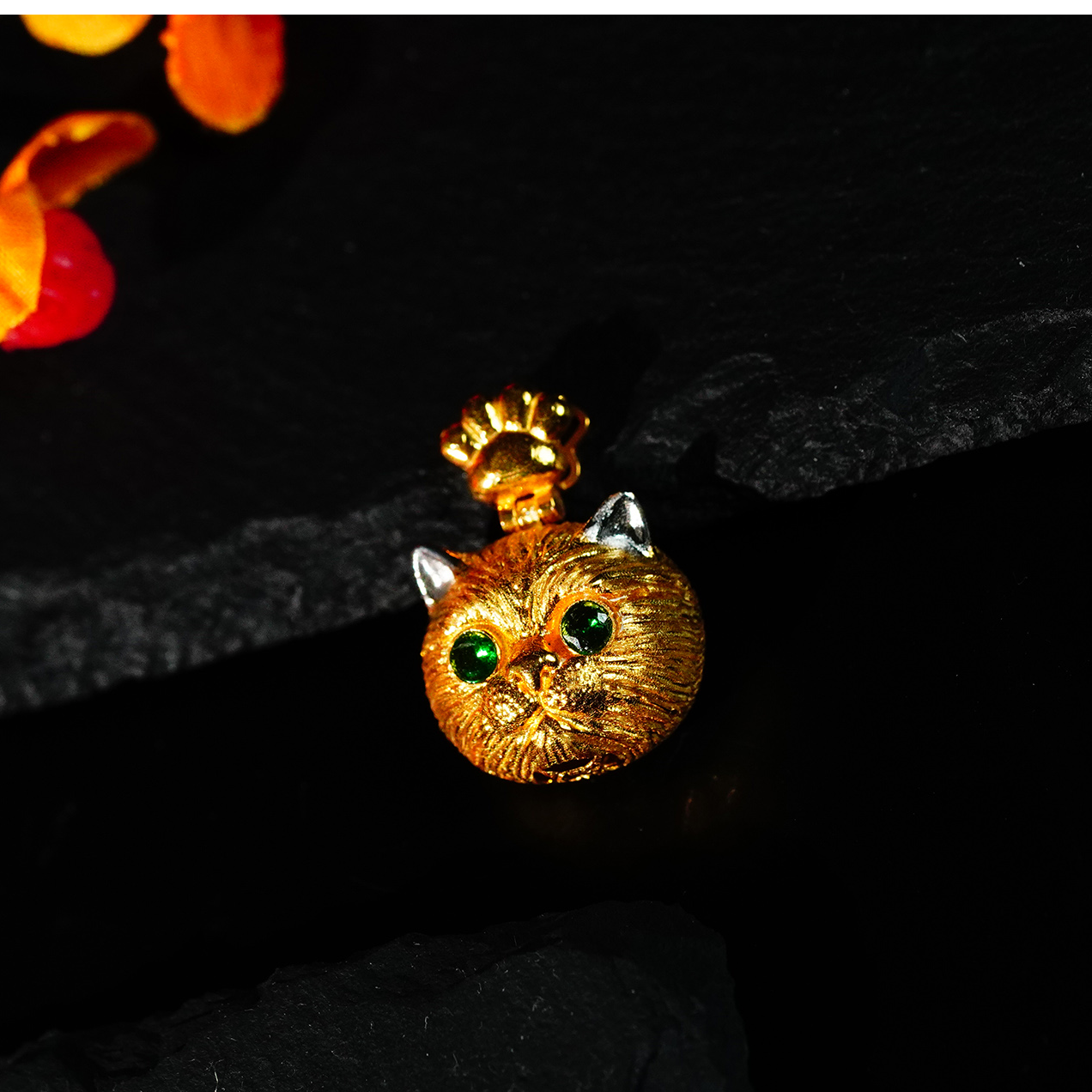 【琪钰】元滚滚 小猫咪18K金吊坠