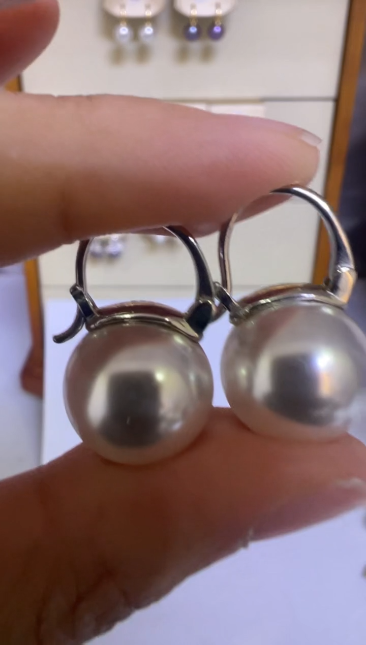 银S925镶嵌耳饰淡水珍珠600