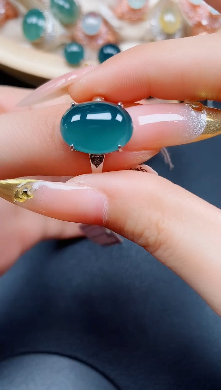 【闪购商品】翡翠戒指银S925镶嵌翡翠