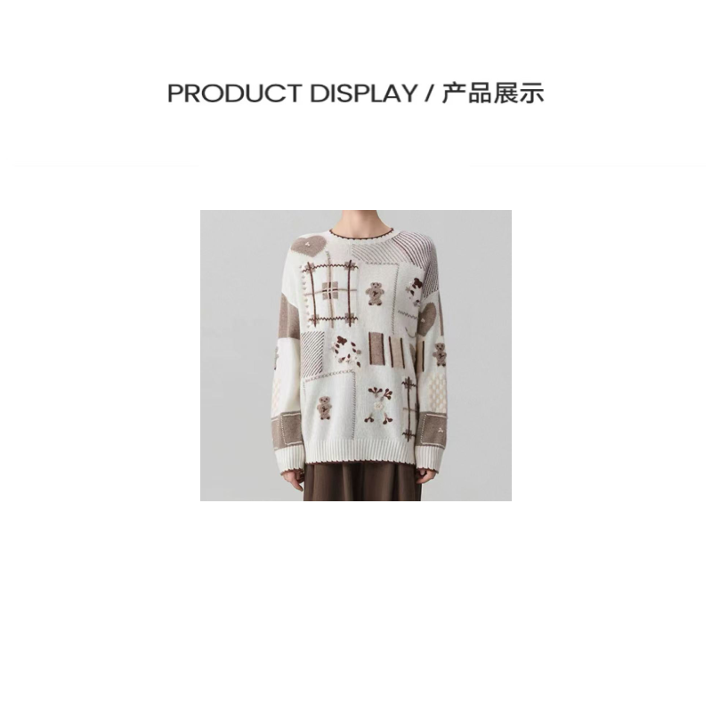 【手工小熊】秋冬新款高等级重磅高克重加厚软糯亲肤山羊绒针织衫