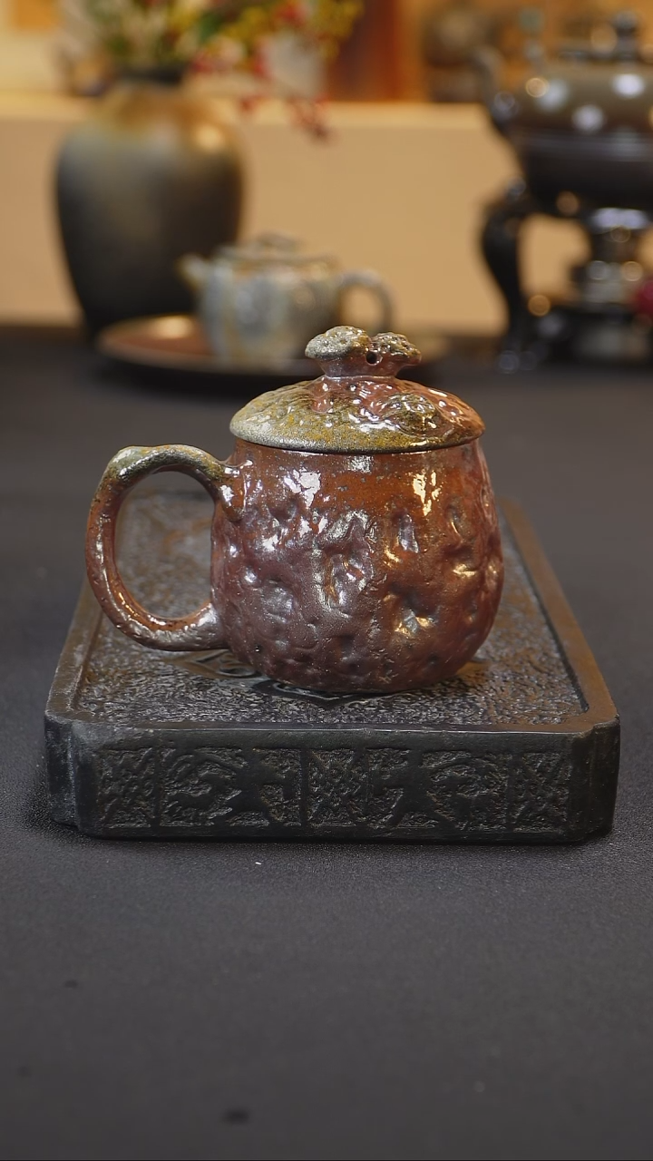 茶壶紫砂纯自然柴烧