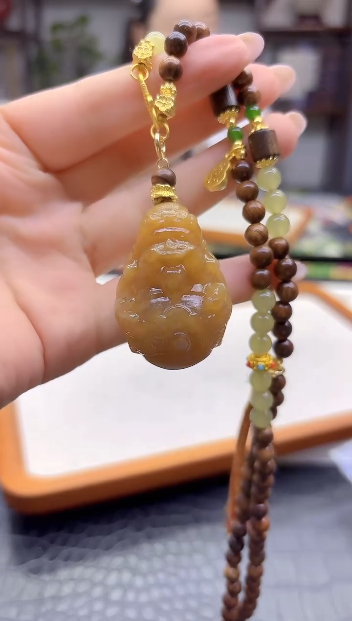 毛衣链未镶嵌和田玉（糖玉）DIY款M562