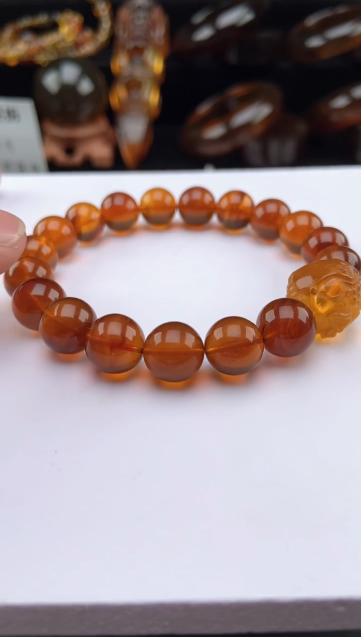 【闪购商品】琥珀手链未镶嵌貔貅珠手串