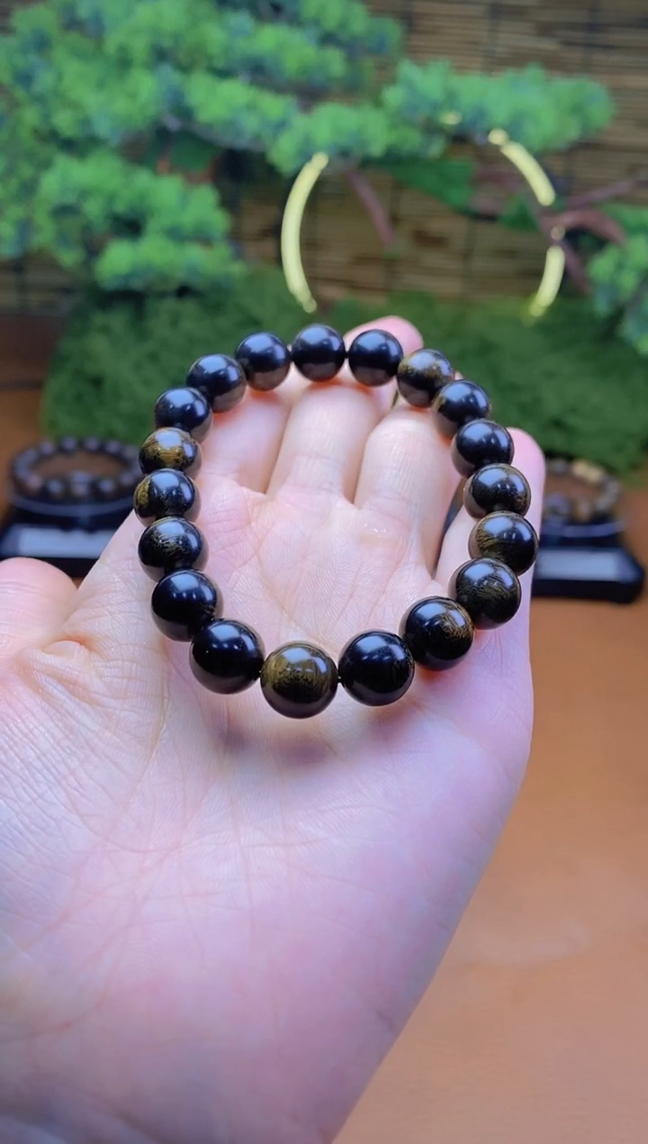 【闪购商品】沉香木手串1.0沉水级雷击料手串