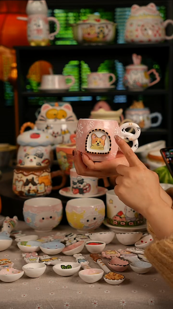 陶瓷无盖款景德镇高温釉下彩纯手绘创意瓷 