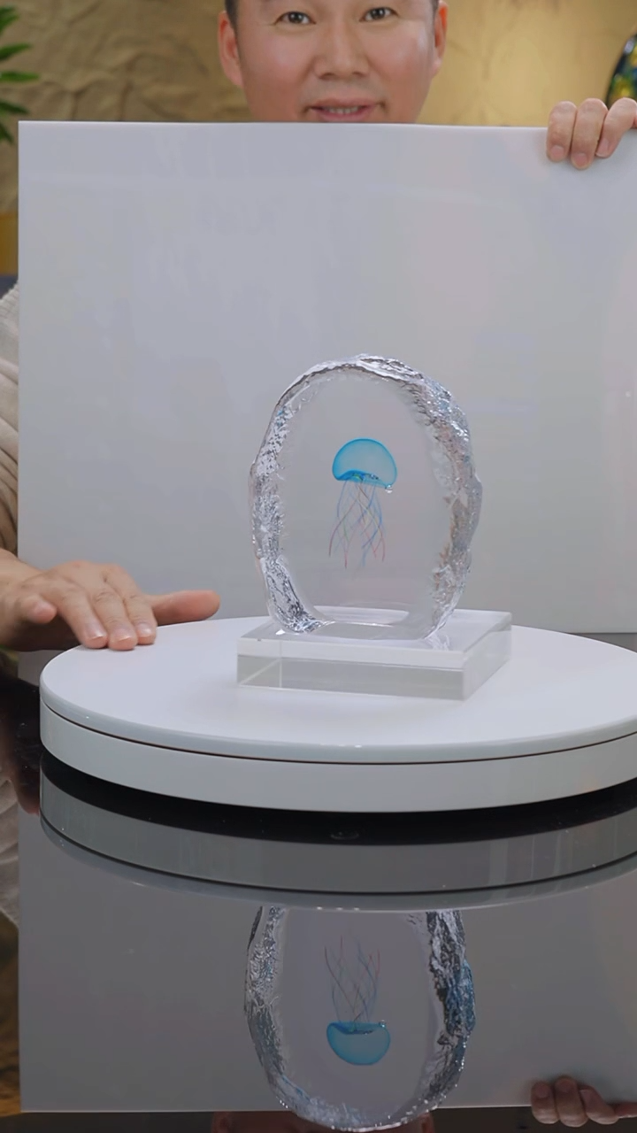 【闪购商品】琉璃手工艺品福利切面水母摆件小号