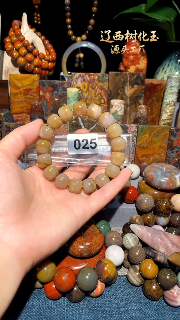 未镶嵌-硅化玉天然北票硅化玉手串14