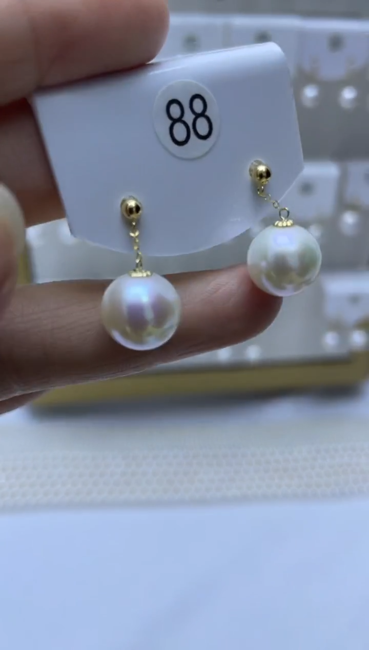 18K金镶嵌耳饰淡水珍珠88